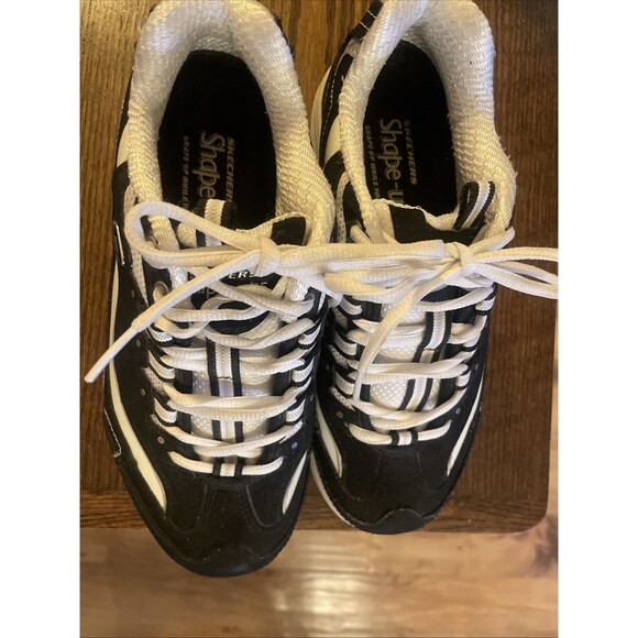 Sketchers Shape-ups Womens Sneakers Size 6 Black / White 11809 Workout Toning - Picture 4 of 10